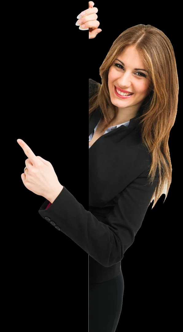 girl pointing Heading